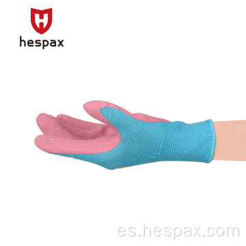 Guantes de jardinería de espuma de goma de poliéster para niños Hespax